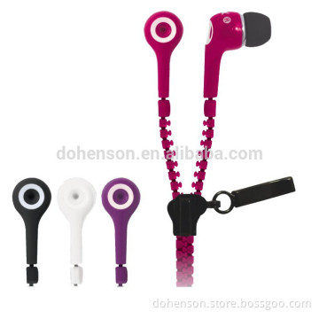 Zipper Earphone / in-ear Earphone / Cheap Earphone with Factory Price